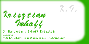 krisztian imhoff business card